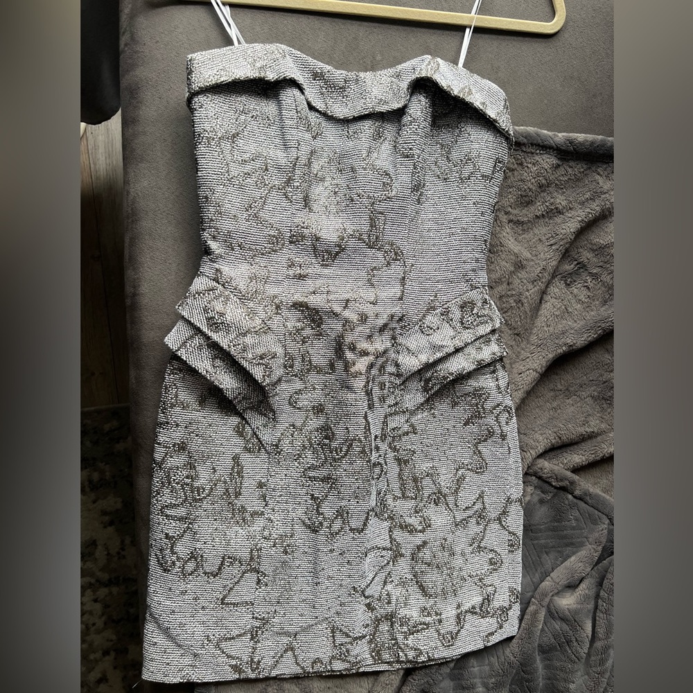 ABS dress by Allen Schwartz strapless brocade size 0